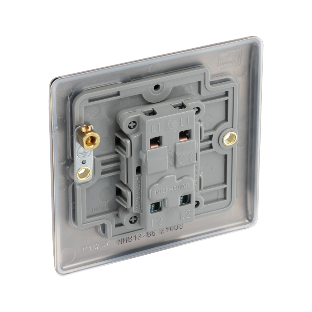 BG Nexus Metal Antique Brass Intermediate Light Switch NAB13. 