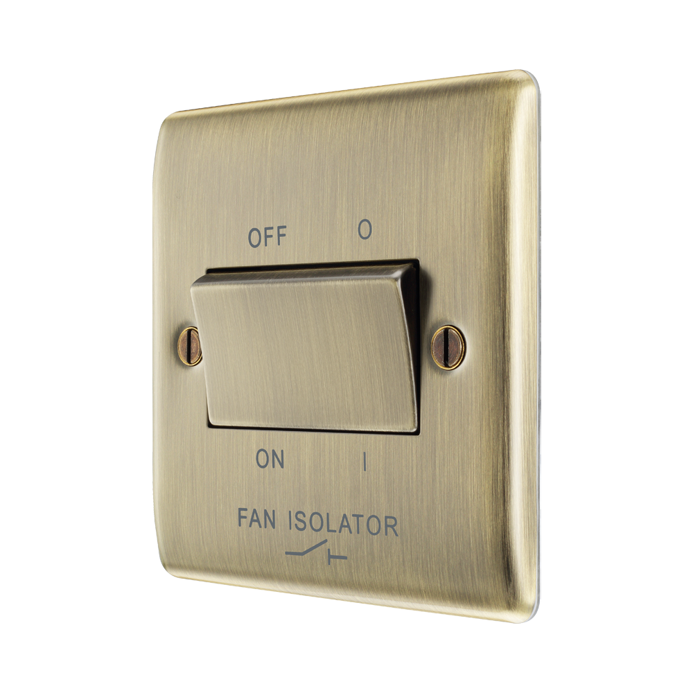 BG Nexus Metal Antique Brass Fan Isolator Switch