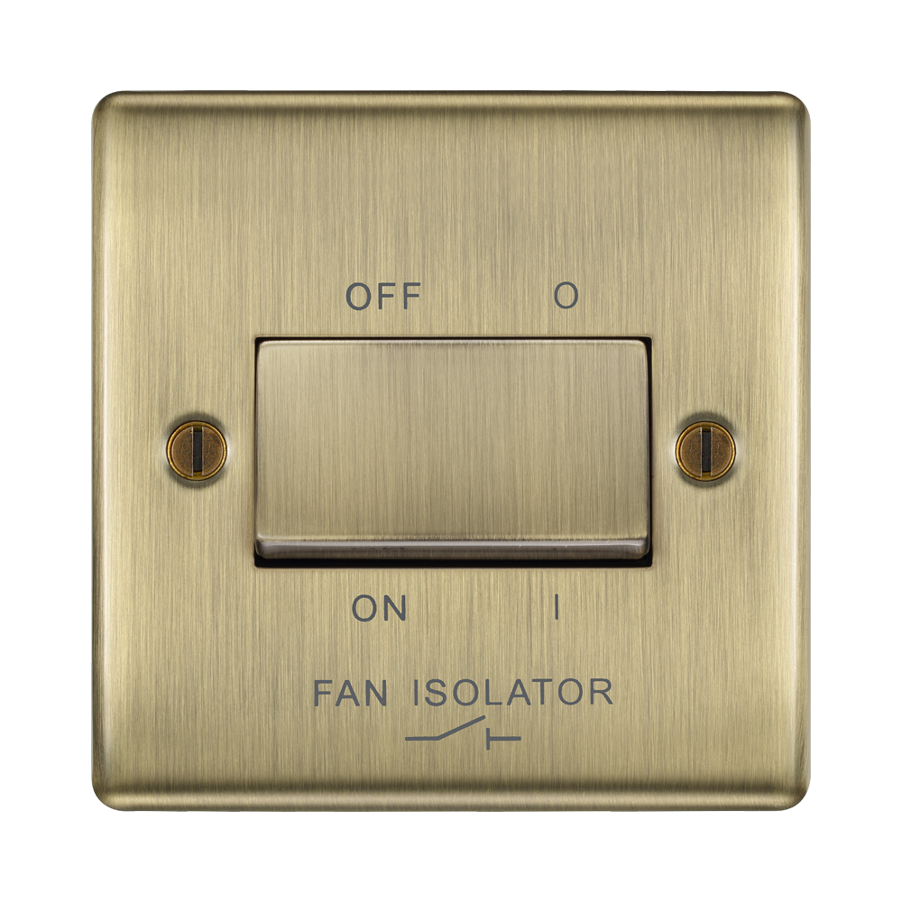 BG Nexus Metal Antique Brass Fan Isolator Switch
