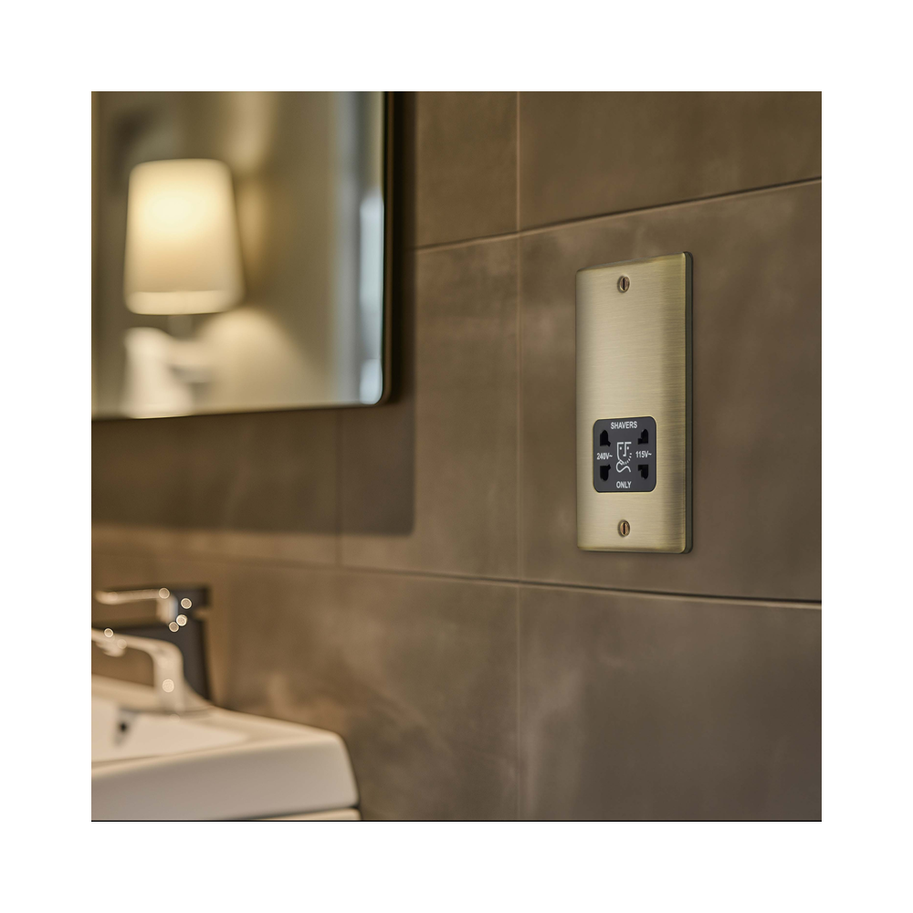 BG Nexus Metal Antique Brass Shaver Socket NAB20B.