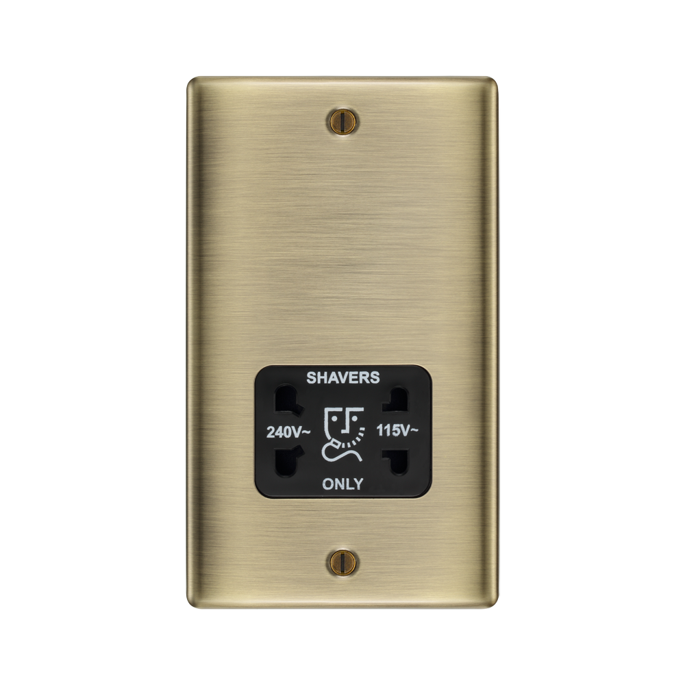 BG Nexus Metal Antique Brass Shaver Socket NAB20B.