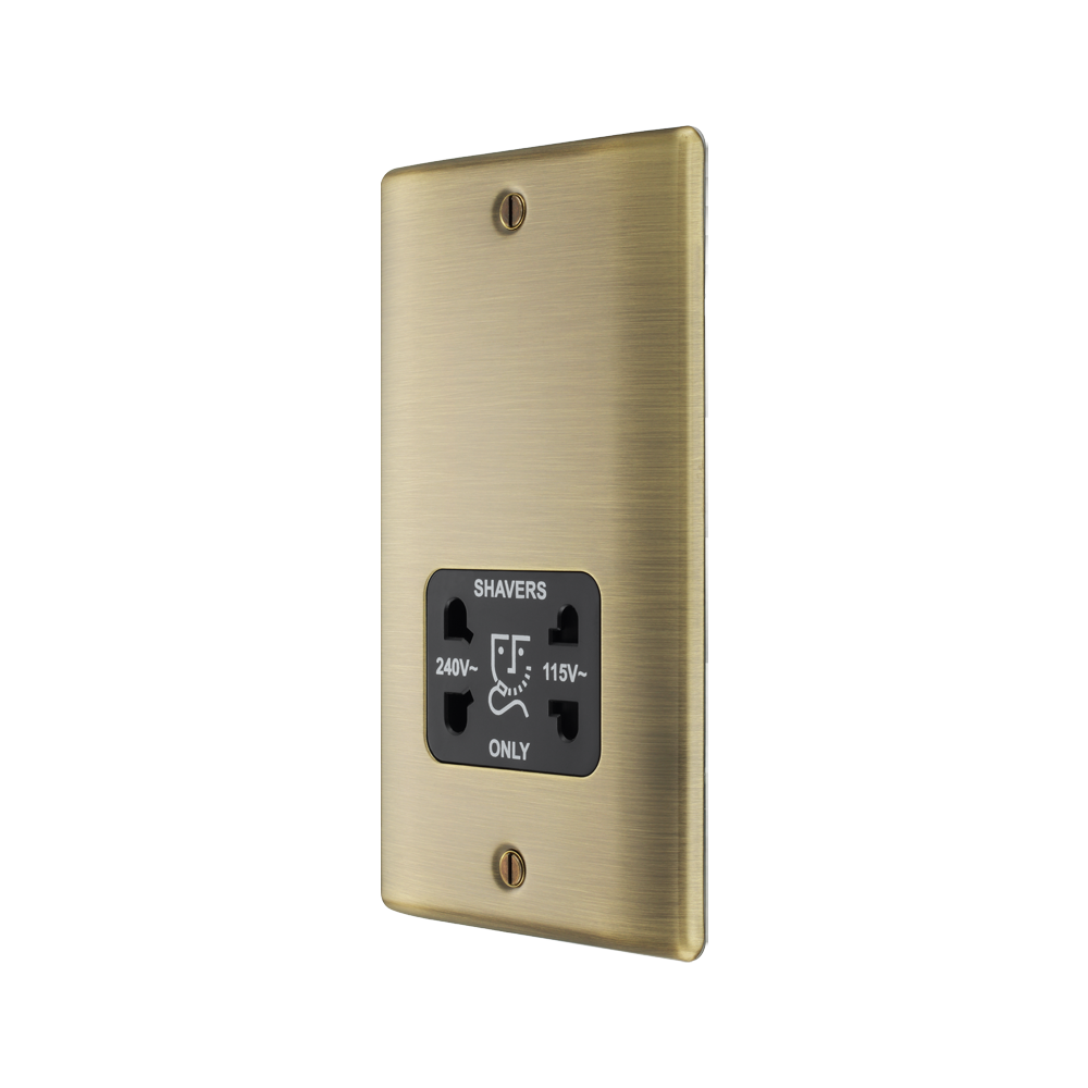 BG Nexus Metal Antique Brass Shaver Socket NAB20B.