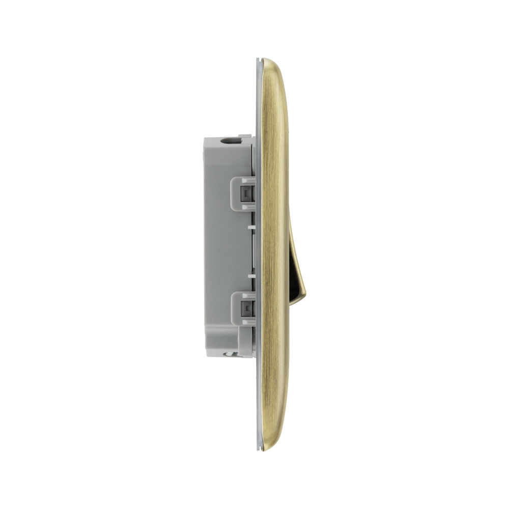 BG Nexus Metal Antique Brass 2G Intermediate Light Switch NAB2GINT – side view