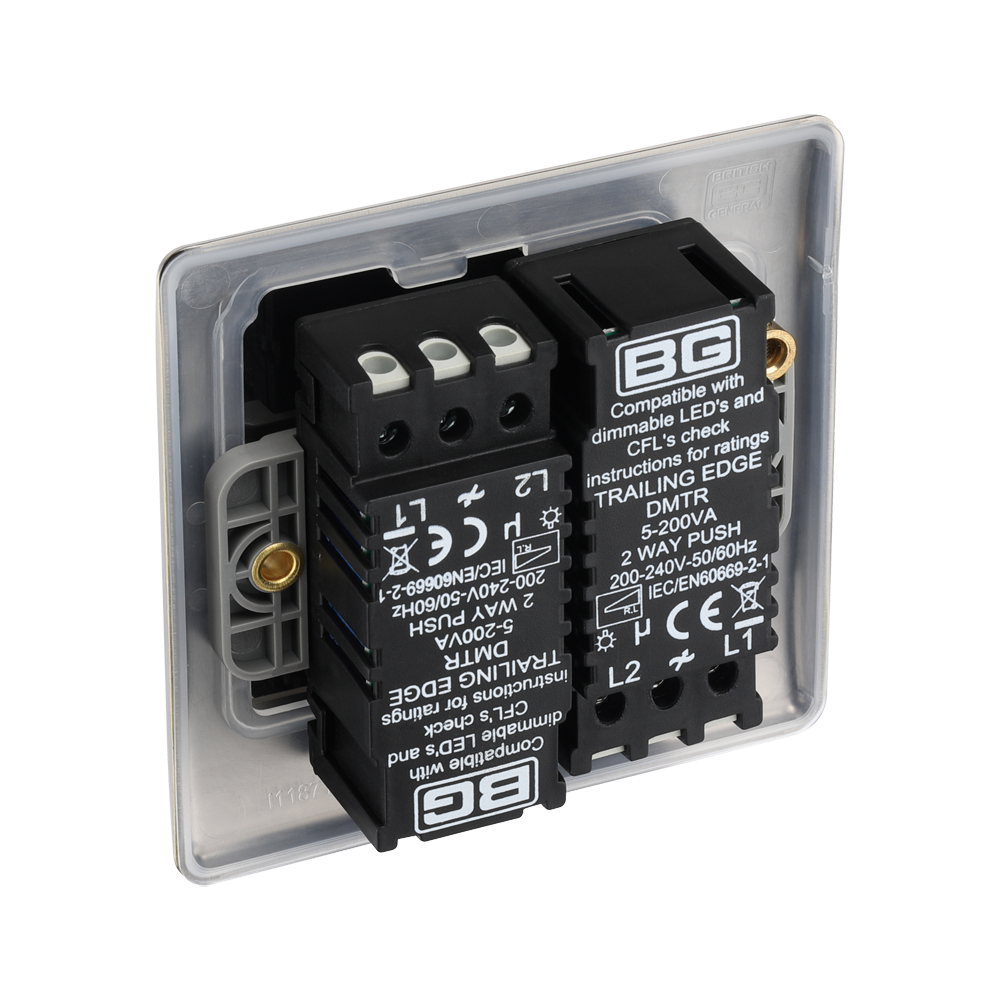 BG Nexus Metal Antique Brass 2-gang Dimmer Switch