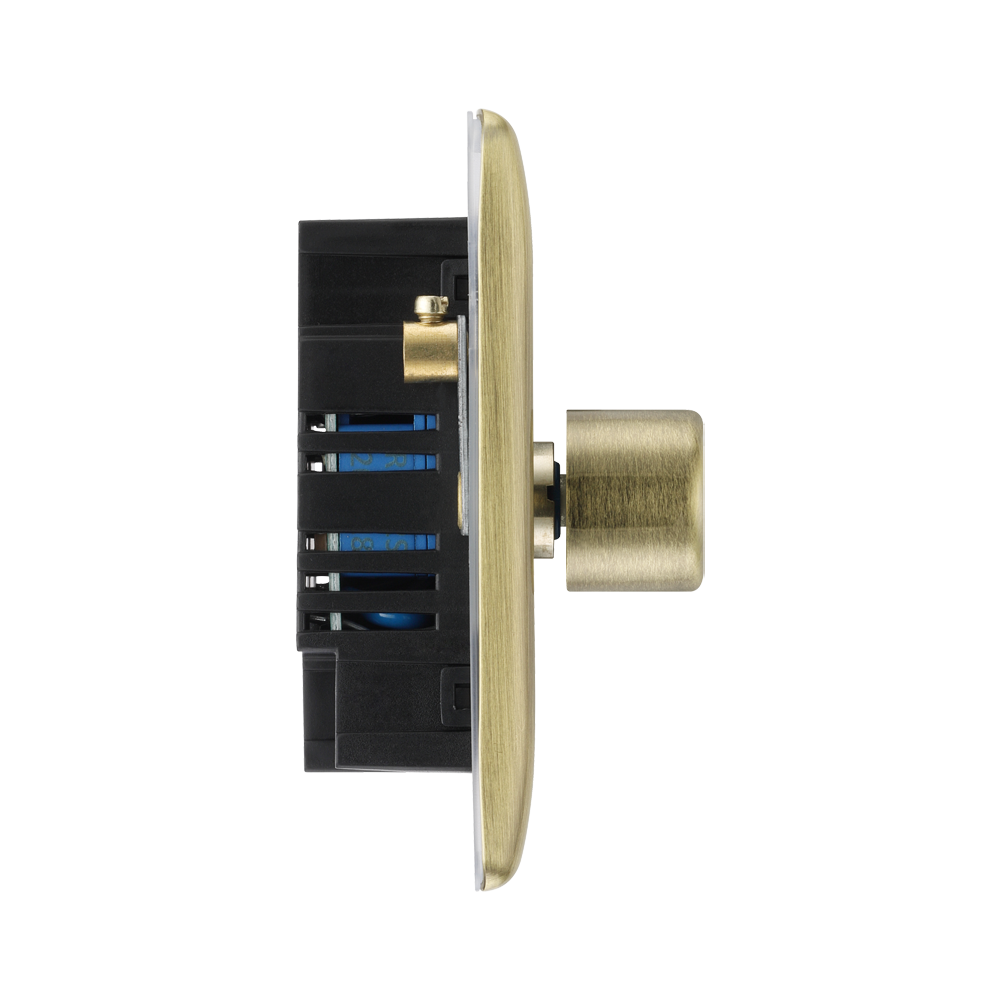 BG Nexus Metal Antique Brass 2-gang Dimmer Switch