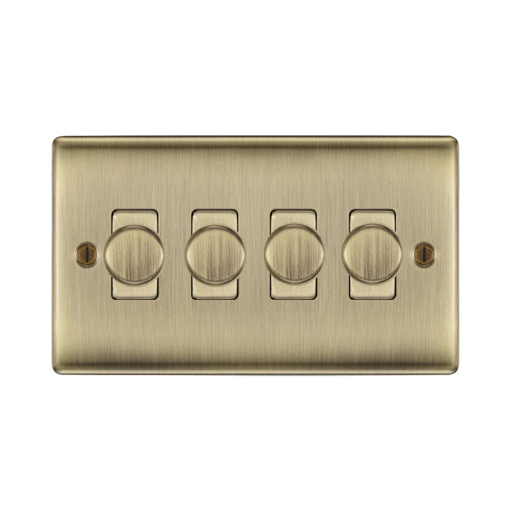 BG Nexus Metal Antique Brass 4G Dimmer Switch NAB84