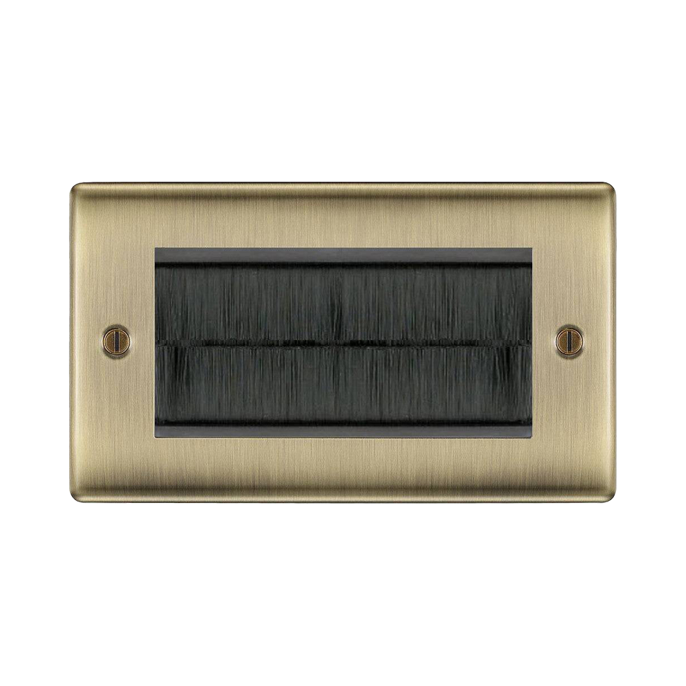 BG Nexus Metal Antique Brass 4G Cable Brush Outlet NABEMR4BR