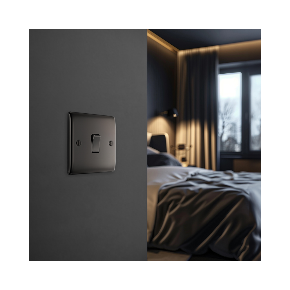 BG Nexus Black Nickle 1 Gang Switch