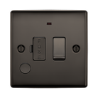 Black electrical switch with fuse indicator on a white background
