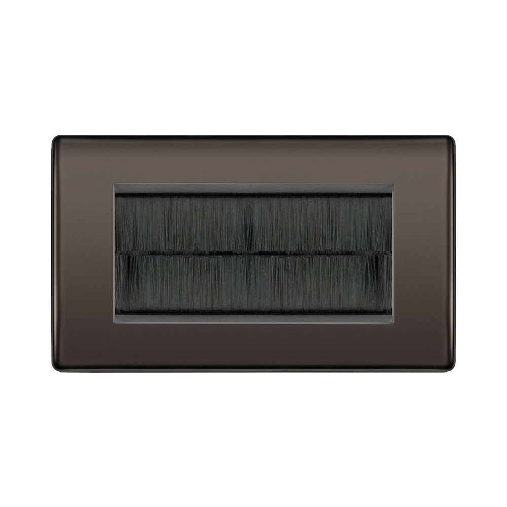 BG Nexus Metal Black Nickel 4G Cable Brush Outlet NBNEMR4BR Available from RS Electrical Supplies