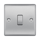 Metallic light switch on a white background