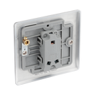 Rear view of BG Nexus Metal Brushed Steel 1-gang 2 Way Light Switch