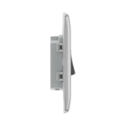 Metallic light switch on a white background profile