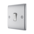 Metallic light switch on a white background side