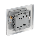 Metallic light switch on a white background back