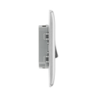 Metallic light switch on a white background profile