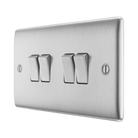 Metallic four-switch panel on a white background side