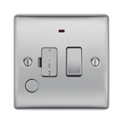 Metallic light switch with two toggle switches on a white background