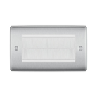 BG Nexus Metal Brushed Steel 4G Cable Brush Outlet NBSEMR4BRW Available from RS Electrical Supplies