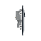 Side view of BG Nexus Metal Polished Chrome Double Socket