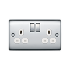 BG Nexus Metal Polished Chrome Double Socket