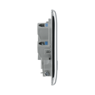 Side view of BG Nexus Metal Polished Chrome Unswitched Spur with Flex