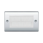 BG Nexus Metal Polished Chrome 4G Cable Brush Outlet NPCEMR4BRW Available from RS Electrical Supplies