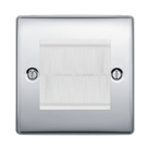 BG Nexus Metal Polished Chrome 2G Cable Brush Outlet NPCEMS2BRW Available from RS Electrical Supplies