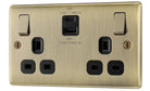 Nexus Metal Antique Brass 13A Double USB Socket with 45W A & C Ports NAB22UAC45B-The Switch Depot