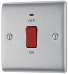 Nexus Metal Brushed Steel 45A Cooker Switch with Neon NBS74 - The Switch Depot