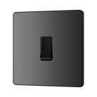 BG Evolve Polycarbonate Black Chrome 1G Light Switch PCDBC12B Available From RS Electrical right side