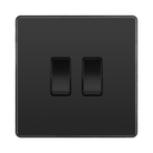 BG Evolve Black Chrome 2G 2W Light Switch PCDBC42B
