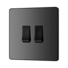 BG Evolve Polycarbonate Black Chrome 2G Light Switch PCDBC42B Available From RS Electrical right side