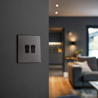 BG Evolve Polycarbonate Black Chrome 2G Light Switch PCDBC42B Available From RS Electrical interior