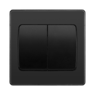 BG Evolve Black Chrome 2G 2W Wide Rocker Light Switch PCDBC42WB