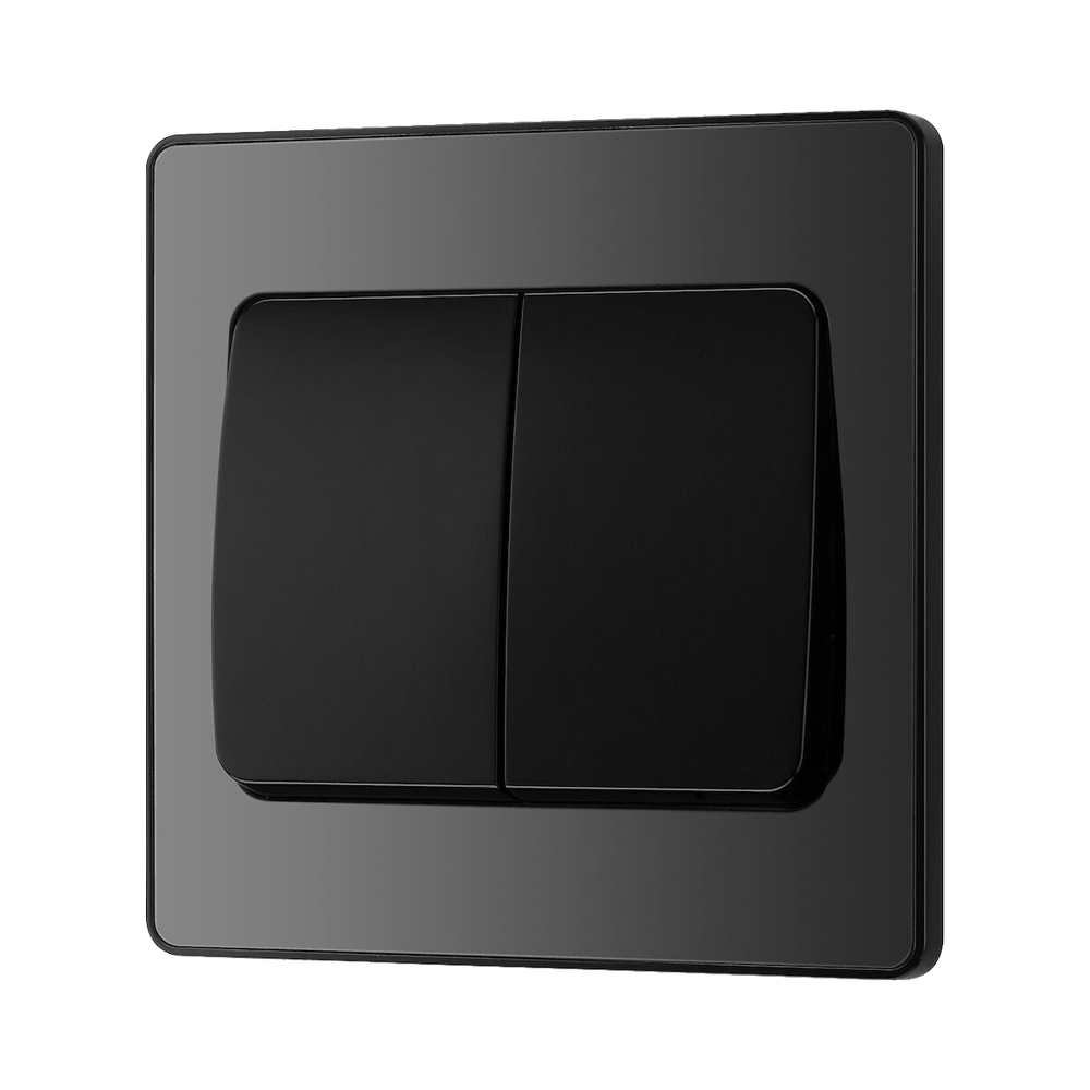 BG Evolve Polycarbonate Black Chrome 2G Wide Rocker Light Switch PCDBC42WB Available From RS Electrical right side
