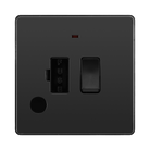 BG Evolve Black Chrome 13A Switched Spur with LED and Flex Outlet PCDBC52B