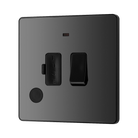 BG Evolve Polycarbonate Black Chrome 13A Switched Spur with Neon and Flex Outlet PCDBC52B Available From RS Electrical right side