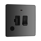 BG Evolve Polycarbonate Black Chrome 13A Switched Spur with Neon and Flex Outlet PCDBC52B Available From RS Electrical left side