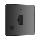 BG Evolve Polycarbonate Black Chrome 13A Unswitched Spur with Neon and Flex Outlet PCDBC54B Available From RS Electrical left side