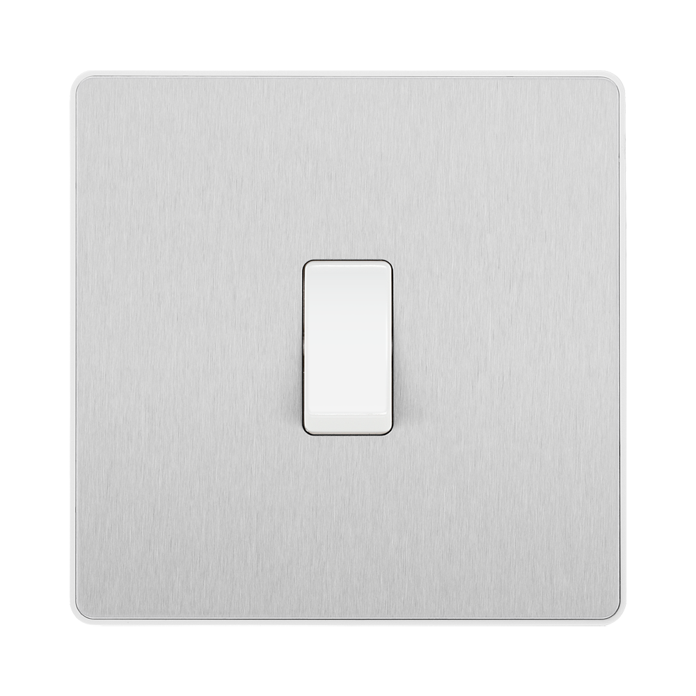 BG Evolve Brushed Steel 1G 2W Light Switch PCDBS12W