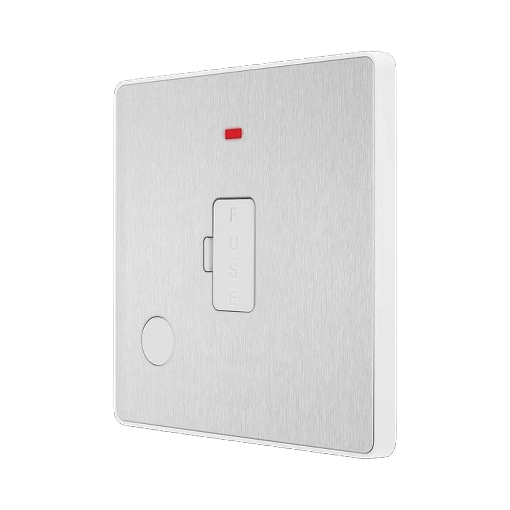 Additional view 11 of BG Evolve Brushed Steel 13A Unswitched Spur with LED and Flex Outlet