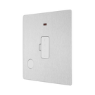 Rear view of BG Evolve Brushed Steel 13A Unswitched Spur with LED and Flex Outlet