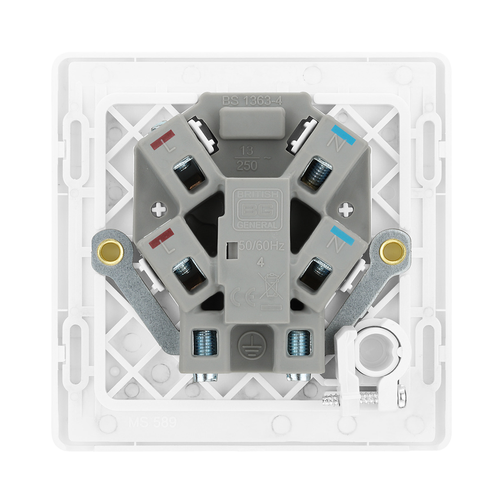 Additional view 6 of BG Evolve Brushed Steel 13A Unswitched Spur with LED and Flex Outlet