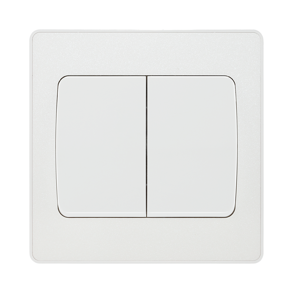BG Evolve Pearl White 2G 2W Wide Rocker Light Switch PCDCL42WW