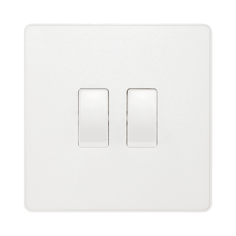 BG Evolve Pearl White 2G 2W Light Switch PCDCL42W