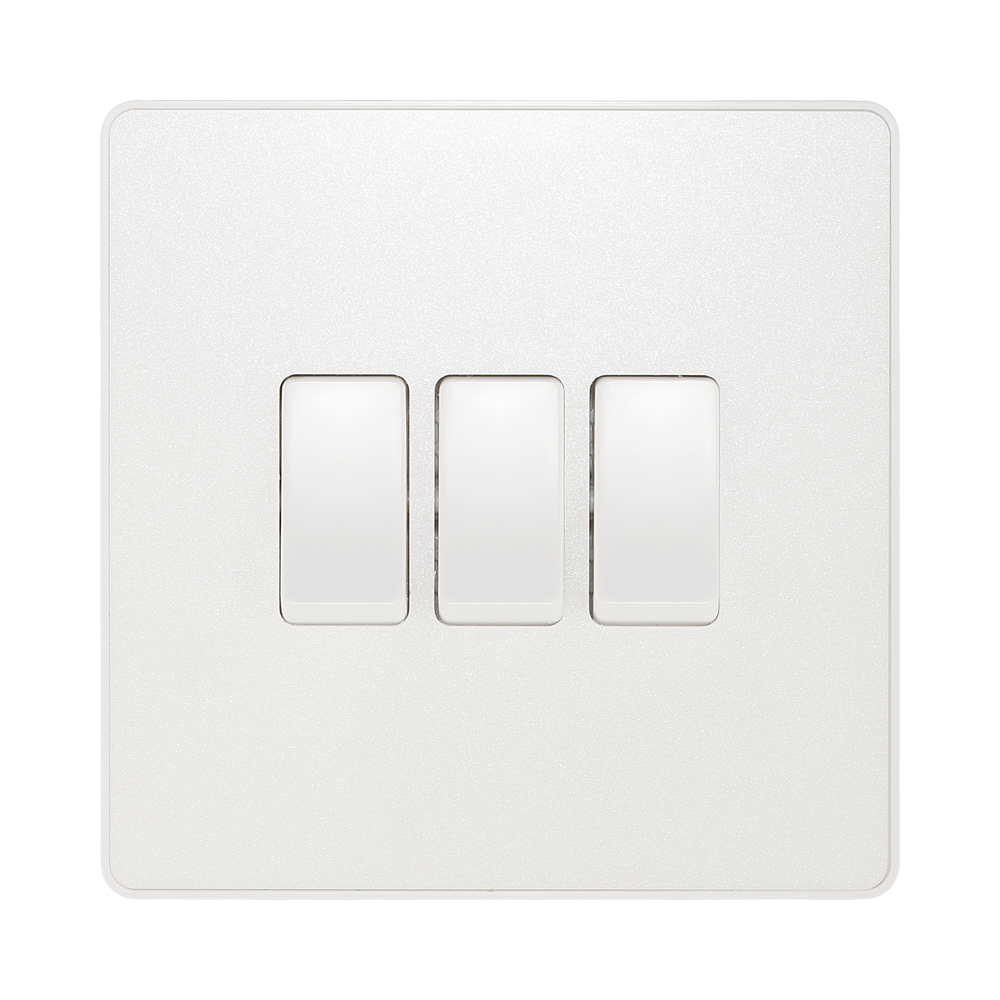 BG Evolve Pearl White 3G 2W Light Switch PCDCL43W