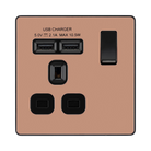 BG Evolve Polished Copper 13A Single USB Socket PCDCP21U2B