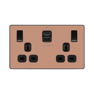 BG Evolve Polished Copper 13A Double USB Socket with 45W A+C Ports PCDCP22UAC45B