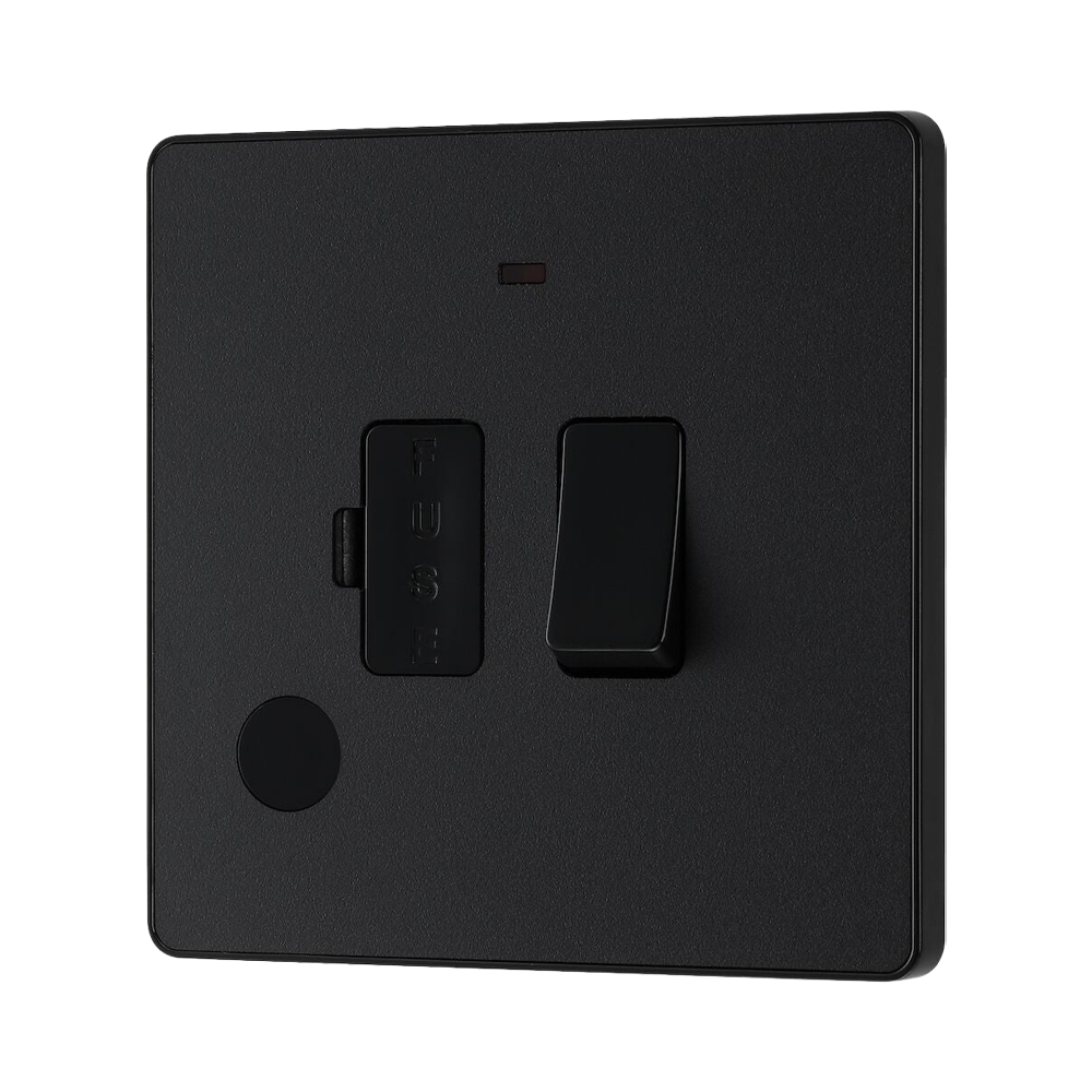 BG Evolve Matt Black 13A Switched Spur with LED and Flex Outlet PCDMB52B - view 3